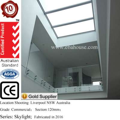 double glazed windows AS2047 glass roof overhead window design skylight window curtains