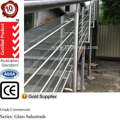 New aluminium handrail glass balustrade balcony railing designs of glass railing china supplier