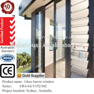 aluminium glass louvre windows AS1288 AS2208 AS2047 Breezway Altair louvre vertical jalousie window