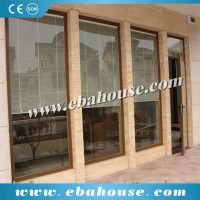 Thermal break large glass fixed window with curtains